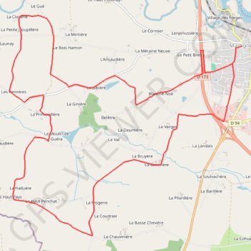 Itinéraire Le tour de Guéra - Martigné-Ferchaud, distance, dénivelé, altitude, carte, profil, trace GPS