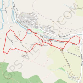 Itinéraire Mirabeau le Plan, distance, dénivelé, altitude, carte, profil, trace GPS