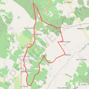 Itinéraire Le Moulin de Marquet, dans les vignes de Villeneuve-de-Duras - Pays du Dropt, distance, dénivelé, altitude, carte, profil, trace GPS