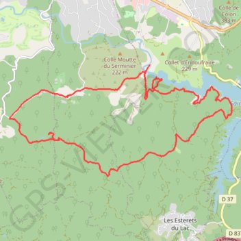 Itinéraire Le Lac de Saint-Cassien et le Haut-Serminer, distance, dénivelé, altitude, carte, profil, trace GPS