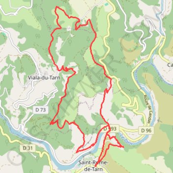 Itinéraire Saint Rome de tarn Le Minier, distance, dénivelé, altitude, carte, profil, trace GPS