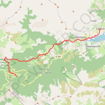 Itinéraire Castel de Vergio via les bergeries de Radule, distance, dénivelé, altitude, carte, profil, trace GPS