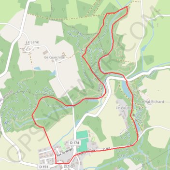 Itinéraire Le Sentier des Landes - Lizio, distance, dénivelé, altitude, carte, profil, trace GPS