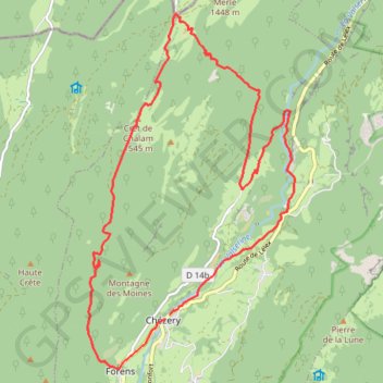 Itinéraire Crêt de Chalam, distance, dénivelé, altitude, carte, profil, trace GPS