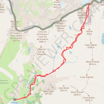Itinéraire Balcon du Gelas, distance, dénivelé, altitude, carte, profil, trace GPS