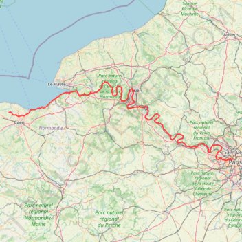 Itinéraire paris 417 km _4hq90, distance, dénivelé, altitude, carte, profil, trace GPS