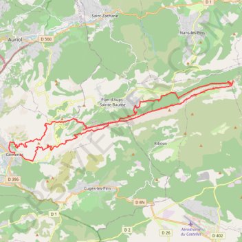 Itinéraire Sainte-Baume, distance, dénivelé, altitude, carte, profil, trace GPS