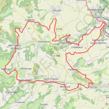 Itinéraire Pays de Couzes à VTT, distance, dénivelé, altitude, carte, profil, trace GPS