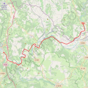 Itinéraire Altillac-Souillac, distance, dénivelé, altitude, carte, profil, trace GPS