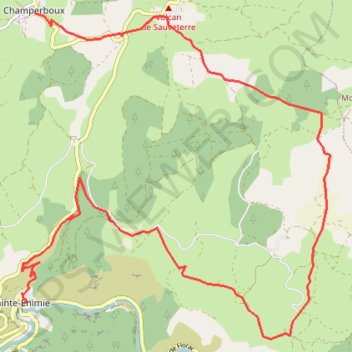 Itinéraire Chambertoux-Sainte Enimie, distance, dénivelé, altitude, carte, profil, trace GPS