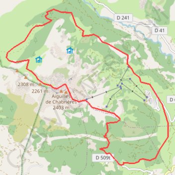 Itinéraire Aiguilles par Vaucluse, distance, dénivelé, altitude, carte, profil, trace GPS