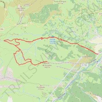 Itinéraire Pointe de Surgatte, distance, dénivelé, altitude, carte, profil, trace GPS