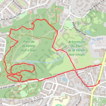 Itinéraire Parc de la Vallée-aux-Loups, distance, dénivelé, altitude, carte, profil, trace GPS