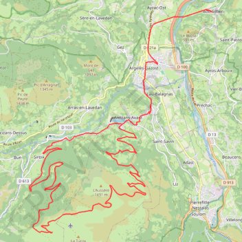 Itinéraire Les pentes du Cabaliros, distance, dénivelé, altitude, carte, profil, trace GPS