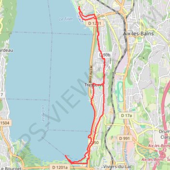 Itinéraire Les bords du Lac du Bourget, distance, dénivelé, altitude, carte, profil, trace GPS