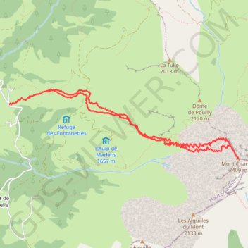 Itinéraire Mont Charvin, distance, dénivelé, altitude, carte, profil, trace GPS