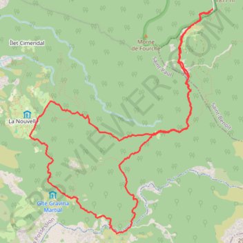 Itinéraire Randonnée de la Nouvelle par la plaine des Tamarins, distance, dénivelé, altitude, carte, profil, trace GPS