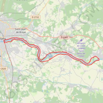 Itinéraire Descente au bord de Loire - Châteauneuf-sur-Loire, distance, dénivelé, altitude, carte, profil, trace GPS
