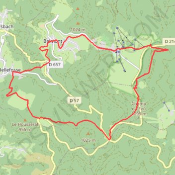 Itinéraire Le grand tour du Champ du Feu, distance, dénivelé, altitude, carte, profil, trace GPS