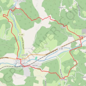 Itinéraire Saint-Front, le circuit de la Lémance - Pays de la vallée du Lot, distance, dénivelé, altitude, carte, profil, trace GPS