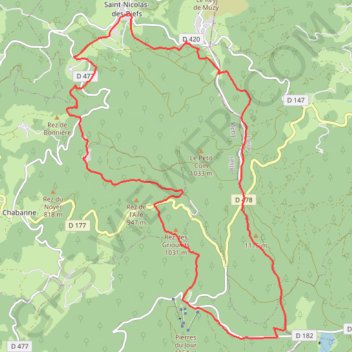 Itinéraire Saint-Nicolas-des-Biefs, distance, dénivelé, altitude, carte, profil, trace GPS