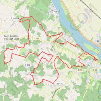 Itinéraire VTT - Gennes, distance, dénivelé, altitude, carte, profil, trace GPS