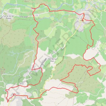 Itinéraire Fourques, distance, dénivelé, altitude, carte, profil, trace GPS
