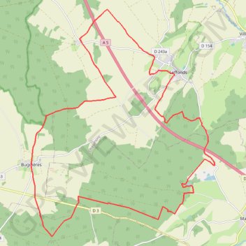 Itinéraire Les Templiers - Leffonds - Bugnières, distance, dénivelé, altitude, carte, profil, trace GPS