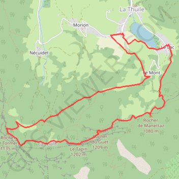 Itinéraire Circuit Roc de Tormery, Le Tapin, La Roche du Guet, distance, dénivelé, altitude, carte, profil, trace GPS