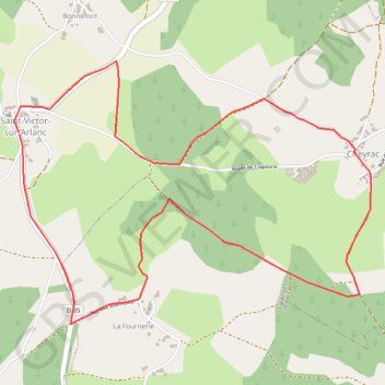 Itinéraire Pays de Craponne - Saint-Victor-sur-Arlanc, distance, dénivelé, altitude, carte, profil, trace GPS