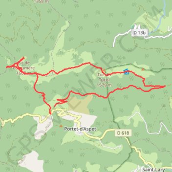 Itinéraire Paloumere en boucle, distance, dénivelé, altitude, carte, profil, trace GPS