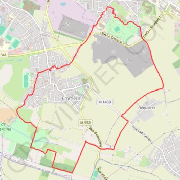 Itinéraire Autour de Loos, distance, dénivelé, altitude, carte, profil, trace GPS