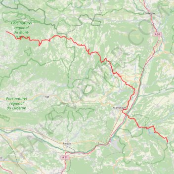 Itinéraire 2-Bédoin - Quinson V2, distance, dénivelé, altitude, carte, profil, trace GPS