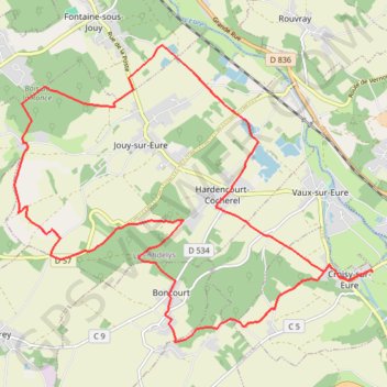 Itinéraire Pacy sur eure, distance, dénivelé, altitude, carte, profil, trace GPS