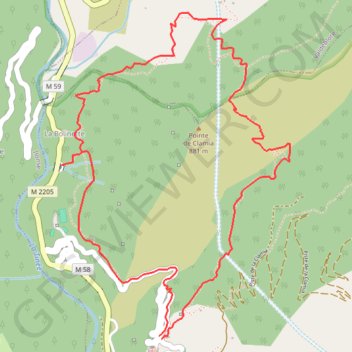 Itinéraire Pointe de Clamia, distance, dénivelé, altitude, carte, profil, trace GPS