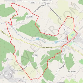 Itinéraire Blangy chateau, distance, dénivelé, altitude, carte, profil, trace GPS