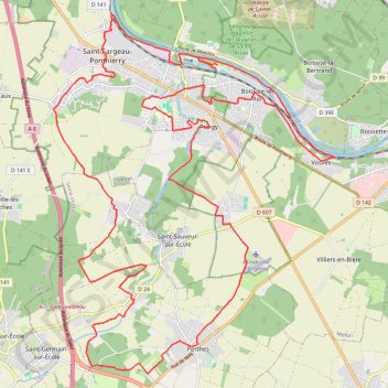 Itinéraire Saint Fargeau-Ponthierry, distance, dénivelé, altitude, carte, profil, trace GPS
