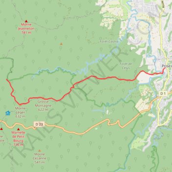 Itinéraire circuit (4), distance, dénivelé, altitude, carte, profil, trace GPS