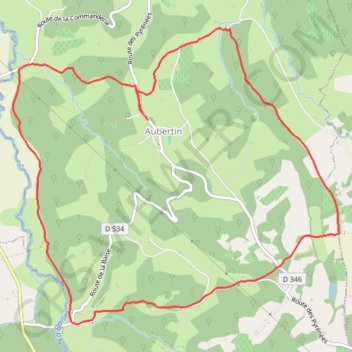 Itinéraire Aubertin en boucle, distance, dénivelé, altitude, carte, profil, trace GPS