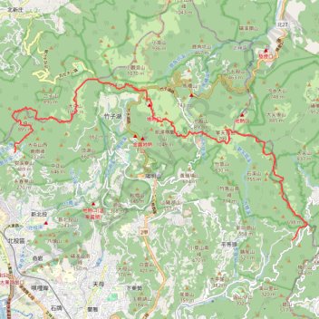 Itinéraire 2020-09-12 陽明山東西大縱走, distance, dénivelé, altitude, carte, profil, trace GPS