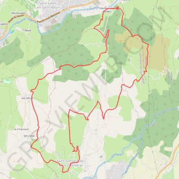 Itinéraire Le Gras, au départ de Saint-Symphorien-de-Chomérac (07), distance, dénivelé, altitude, carte, profil, trace GPS