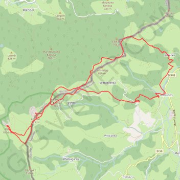 Itinéraire Peña De Alba depuis le village des Aldudes, distance, dénivelé, altitude, carte, profil, trace GPS
