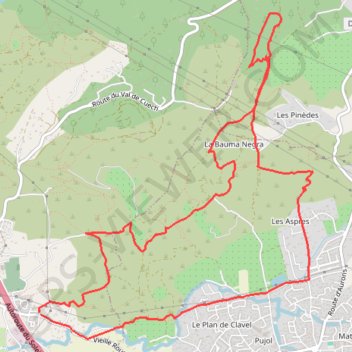 Itinéraire Entre Pelissanne et Aurons - Salon-de-Provence, distance, dénivelé, altitude, carte, profil, trace GPS