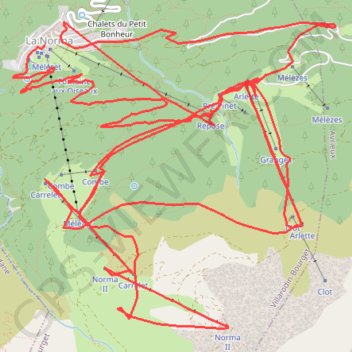 Itinéraire Journée à la Norma, distance, dénivelé, altitude, carte, profil, trace GPS