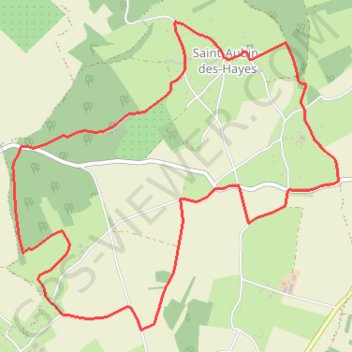 Itinéraire Circuit des fosses du moulin - Saint-Aubin des Hayes, distance, dénivelé, altitude, carte, profil, trace GPS