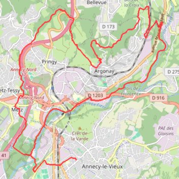 Itinéraire Fier au Vierant, distance, dénivelé, altitude, carte, profil, trace GPS