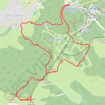 Itinéraire COLMIANE STATION Saint DALMAS CAIRE GROS, distance, dénivelé, altitude, carte, profil, trace GPS