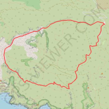 Itinéraire Le Cap Gros depuis la Gardiole par les escaliers - Les Calanques, distance, dénivelé, altitude, carte, profil, trace GPS