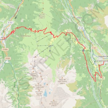 Itinéraire Cauterets - Grust - Luz-Saint-Sauveur, distance, dénivelé, altitude, carte, profil, trace GPS