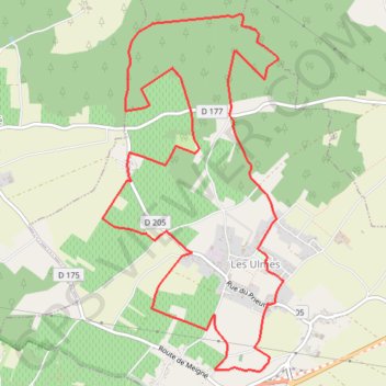 Itinéraire les_ulmes___vignes_et_bois, distance, dénivelé, altitude, carte, profil, trace GPS